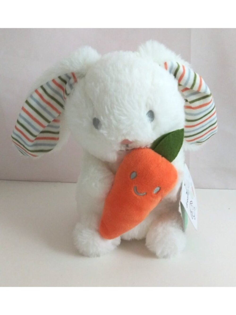 Dreamgro Plush White Bunny Rabbit With Carrot 8"